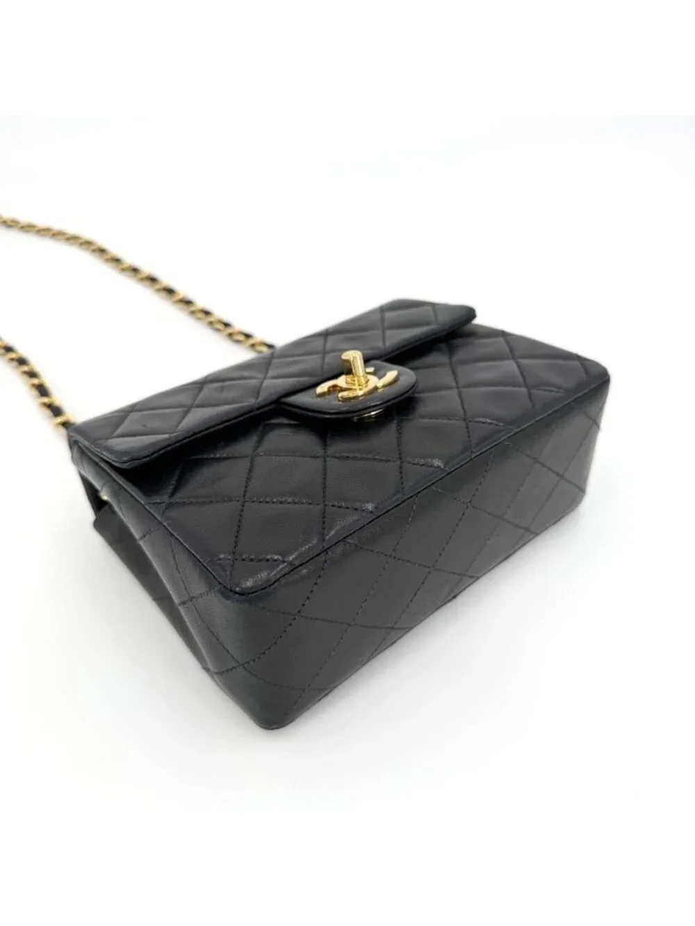 Chanel Shoulder Bag Mini Quilted Chain Turnlock Bag Crossbody Mini CC Logo